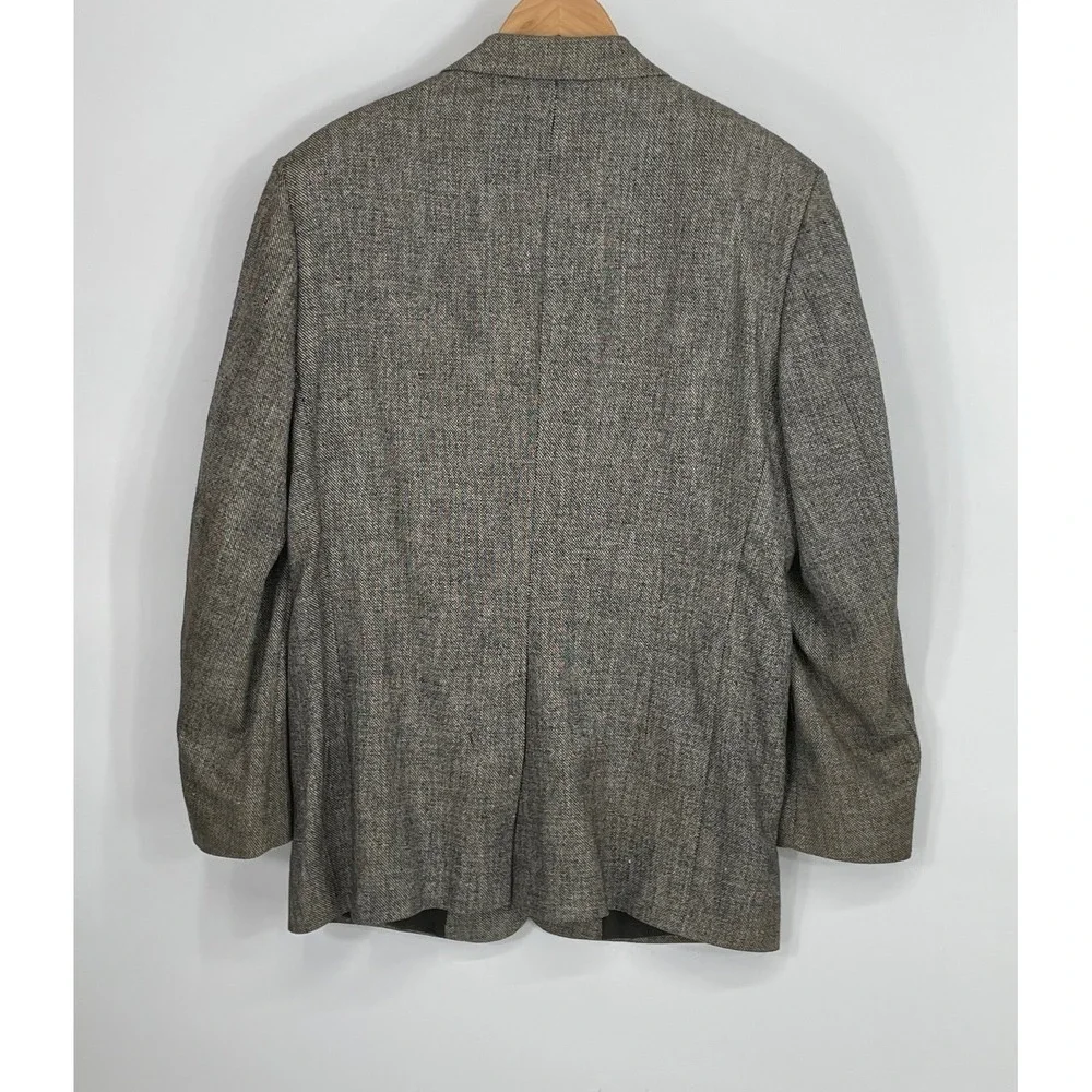 Vintage College Roe Mens Blazer 42L Sport Coat Gray Tweed Wool Blend USA Made